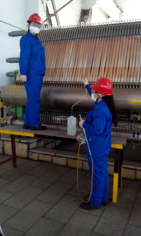 寧夏華御質(zhì)量監測部配合做好電解槽的全分析工作